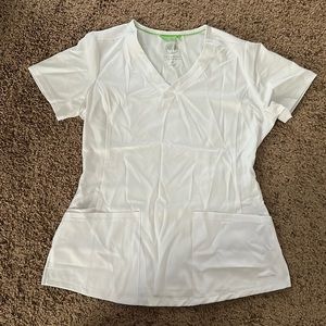 XS white scrub top